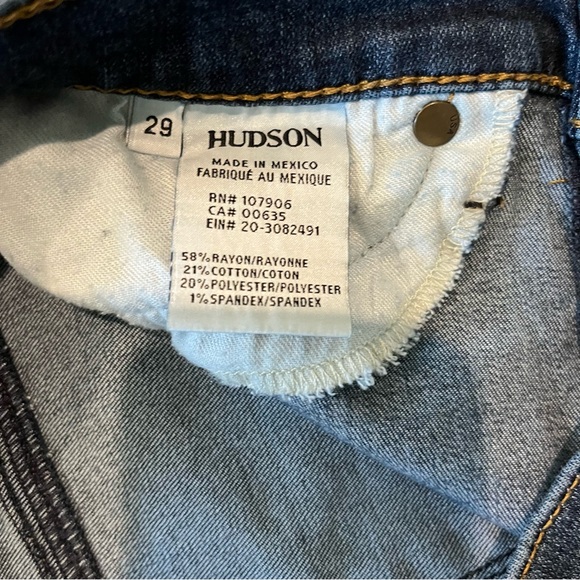 HUDSON Jeans Women’s 29 Blue Nico Mid Rise Ankle Raw Hem - Picture 8 of 8